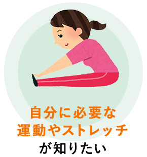 自分に必要な運動やストレッチが知りたい